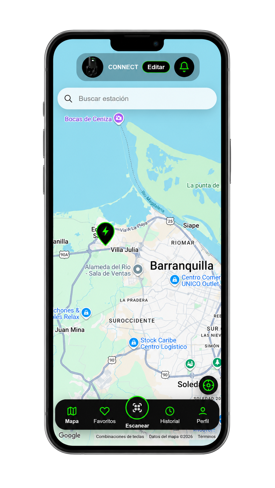 CONNECT EV - mapa de estaciones